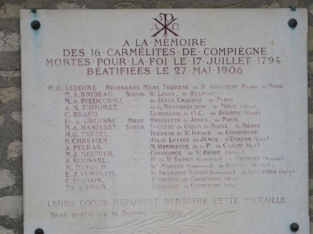 Picpus Karmeliter Grabplatte